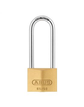 Abus 65/50HB80 messing hangslot met hoge beugel gelijksluitend - 50 mm