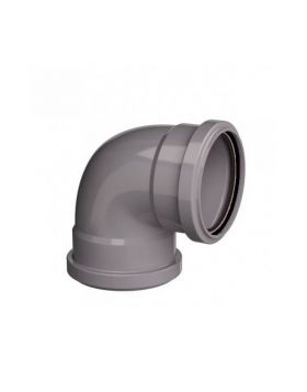 PVC Afvoerbocht 90 graden 2xmanchet grijs 110mm