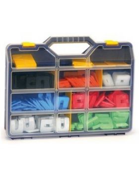 Assortimentskoffer Kunststof uitvulplaatjes 50x50mm - Totaal: 336 stuks