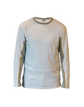 Be-Wear | T-shirt lange mouw | wit-grijs | Maat L | Super Prof
