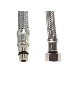 KIWA metalen Flexibele aansluitslang M10x 1inch buiten x 1/2inch binnen 30cm