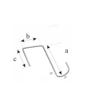 FOS panhaak 403 80-40-45 28X25 S-haak betonpan RVS - 250 stuks