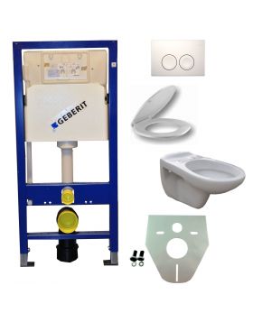 Geberit UP 100 + Neptunus WC + Neptunus zitting. + Delta 21 wit