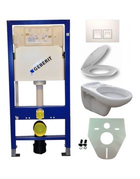 Geberit UP 100 + Neptunus WC + Neptunus zitting. + Delta 50 wit
