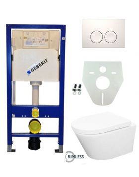 Geberit UP 100 Vesta Rimless wc + zitting + Delta 21 wit