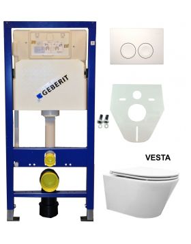 Geberit UP 100 Vesta wc + Flatline zitting + Delta 21 wit