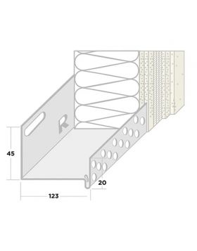 9212 - Aluminium sokkelprofiel 120 mm - 200cm - buitengevelisolatie