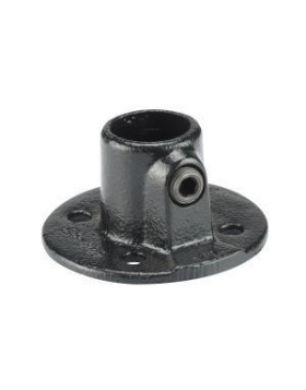 Koppelstuk ZWART Ø42mm voetplaat rond 