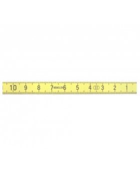 Memolon geel vlak machinemeetlint horizontaal linksoplopend - 2 m x 10 mm