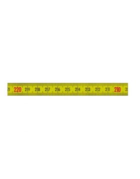 Memolon geel vlak machinemeetlint horizontaal linksoplopend - 2 m x 13 mm