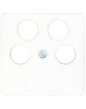 Opus 55 afdekplaat voor antennedoos, 4 uitgangen TV/RF/2xSAT | alu-zilver