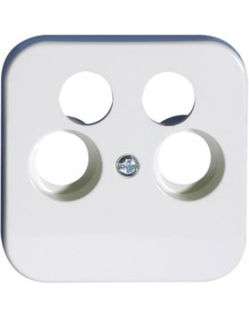Opus 1 afdekplaat voor antennedozen, 4 uitgangen TV/RF/2xSAT helder wit