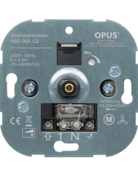Opus 1 toerentalregelaar 20-600VA helder wit