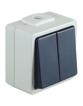 Opus Aqua serieschakelaar lichtgrijs/staalblauw