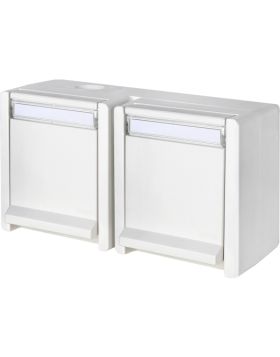 Opus Resist geaarde contactdoos 2-voudig, horizontaal met kinderbeveiliging, IP55