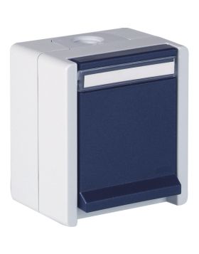Opus Resist geaarde contactdoos enkel lichtgrijs/staalblauw