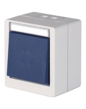 Opus Resist (puls)schakelaar lichtgrijs/staalblauw, IP55