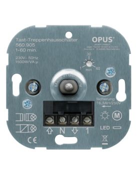 Opus trappenhuisschakelaar 1-60 minuten, schroefklemmen, N-leiding noodzakelijk