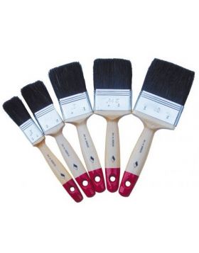 Super Prof, platte kwast, zwart haar dubbeldik 3 inch 100% synthetisch houten steel