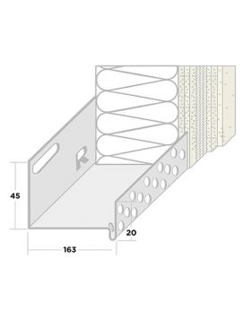 9214 - Aluminium sokkelprofiel 160 mm - 200cm - buitengevelisolatie