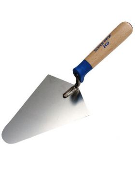 Punttroffel SUPER PROF ECO rond 160 mm RVS met HOUTEN greep