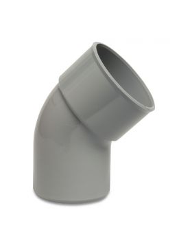Bocht 45 graden PVC-U 80 mm lijmmof x spie grijs KOMO 