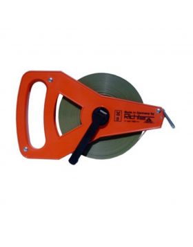 Richter meetband staal/nylon met bandeinde B in R-haspel - 100 m
