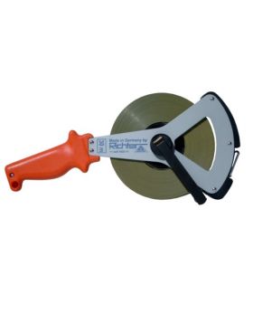 Richter meetband staal/nylon met bandeinde B in Y-haspel - 30 m