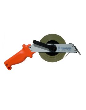 Richter meetband staal/nylon met bandeinde D in open frame - 20 m