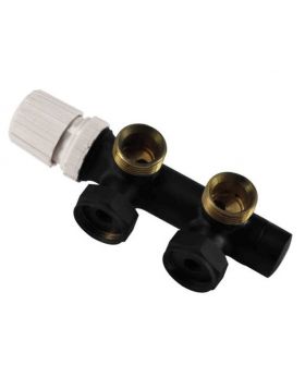 Riko thermostatisch 3/4 onderblok haaks-links mat-Zwart