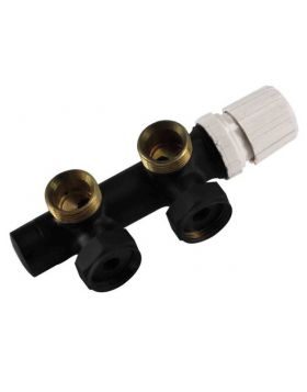 Riko thermostatisch 3/4 onderblok haaks-rechts mat-Zwart