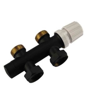 Riko thermostatisch 3/4 onderblok recht mat-Zwart