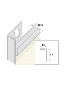 Stucstopprofiel 1131 L= 300 cm 1x12,5mm