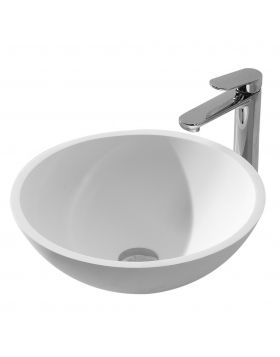 Wiesbaden Solid Surface opzetwastafel rond 430x430x130
