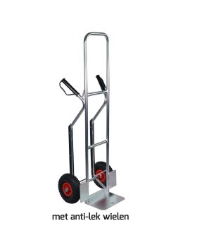 Steek krattenwagen ALU 200 kg softwiel (anti-lek band) - NL-fabricaat