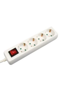 Stekkerdoos 4-delig aarde met 3 meter kabel + schakelaar