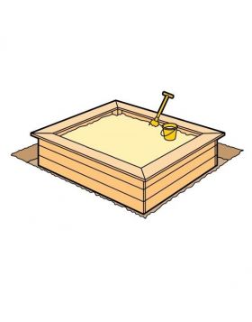 Zandbak van hout met deksel