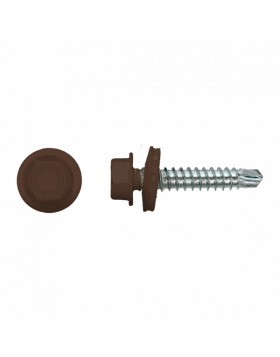 Zelfborende schroef 4,8x35mm Verzinkt RAL8014 | 100 stuks
