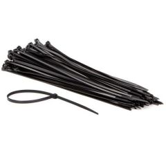 100-delige set met zwarte nylon kabelbinders - 4.8 x 300 mm