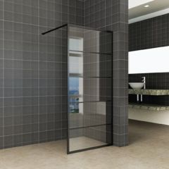 Wiesbaden Horizon inloopdouche mat zwart raster 100 cm 8 mm Nano