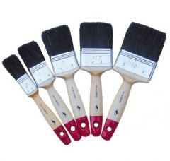 Platte kwast SUPER PROF. zwart haar. houten steel. dubbeldik 54mm