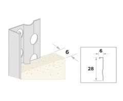 Ripstaal Stucstopprofiel 1216 (300cm)