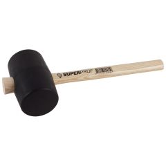 Rubber hamer SUPER PROF vlak diameter 90mm zwart