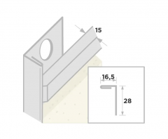 Stucstopprofiel 1132 L= 300 cm 1x15mm