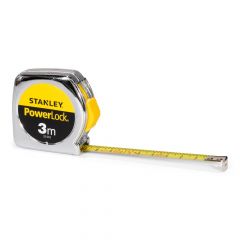 Stanley rolmaat Powerlock 3mx12.7 mm op kaart met metalen kast