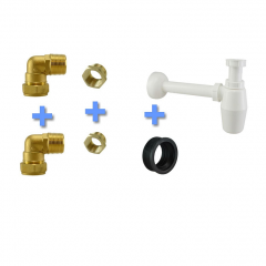 Saniville Uni-3 fontein/wastafel aansluitset + PVC sifon