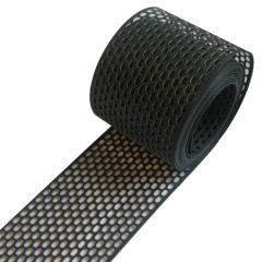 Ventilatieprofiel 100mm antraciet kunststof, 5 m¹/rol, luchtdoorlaat ca. 50%