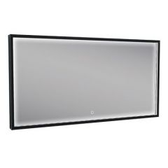 Wiesbaden Rechthoekige condensvrije LED-spiegel 1200x600 matzwart | Zwart