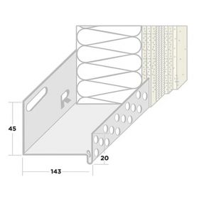 9213 - Aluminium sokkelprofiel 140 mm - 200cm - buitengevelisolatie