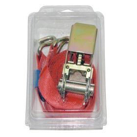 Sjorband 25mm 2-delig met ratel en spitshaken LC400/800 5 mtr. per stuk